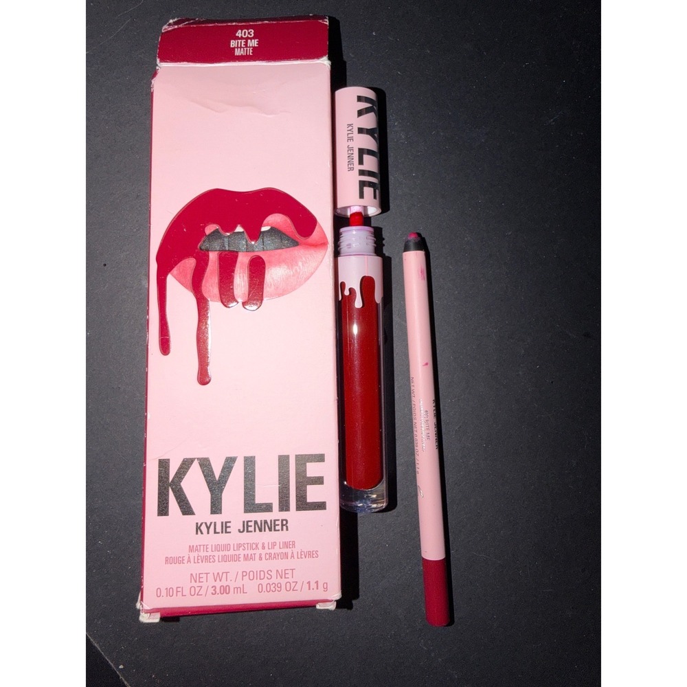 Kylie Lip Kit 403 Bite Me Matte Liquid Lipstick and Lip Liner Set